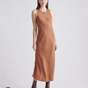 Quince stretch silk midi tank dress